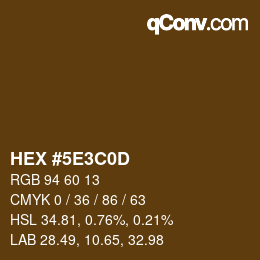 Color code: HEX #5E3C0D | qconv.com