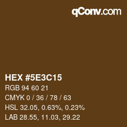 Código de color: HEX #5E3C15 | qconv.com