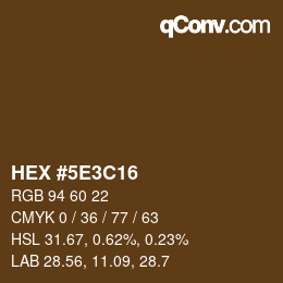 Código de color: HEX #5E3C16 | qconv.com