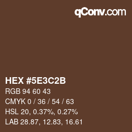 Farbcode: HEX #5E3C2B | qconv.com