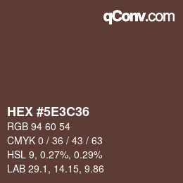 Farbcode: HEX #5E3C36 | qconv.com