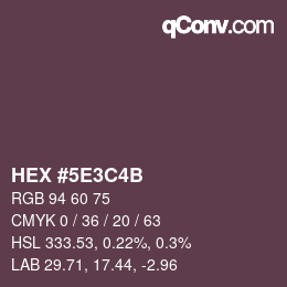 颜色代码: HEX #5E3C4B | qconv.com