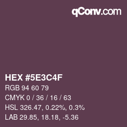 颜色代码: HEX #5E3C4F | qconv.com