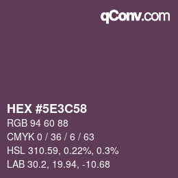 Código de color: HEX #5E3C58 | qconv.com