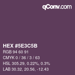 Code couleur: HEX #5E3C5B | qconv.com