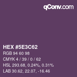 Color code: HEX #5E3C62 | qconv.com