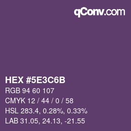 Código de color: HEX #5E3C6B | qconv.com
