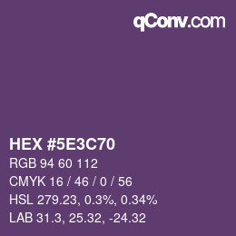 Farbcode: HEX #5E3C70 | qconv.com