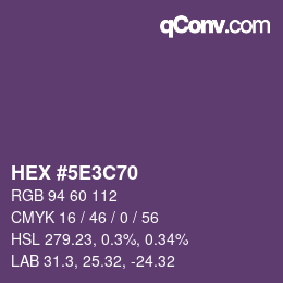 Código de color: HEX #5E3C70 | qconv.com