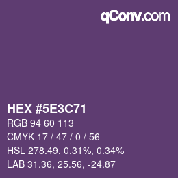 Código de color: HEX #5E3C71 | qconv.com