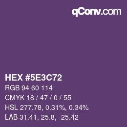 Código de color: HEX #5E3C72 | qconv.com