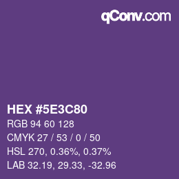 Color code: HEX #5E3C80 | qconv.com