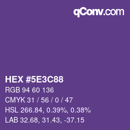 Código de color: HEX #5E3C88 | qconv.com