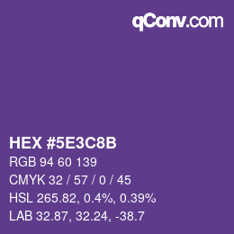 Farbcode: HEX #5E3C8B | qconv.com
