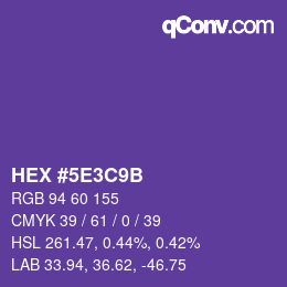 Farbcode: HEX #5E3C9B | qconv.com
