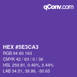 Color code: HEX #5E3CA3 | qconv.com