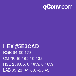 Color code: HEX #5E3CAD | qconv.com