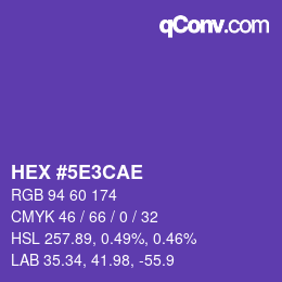 Color code: HEX #5E3CAE | qconv.com
