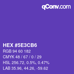 カラーコード: HEX #5E3CB6 | qconv.com