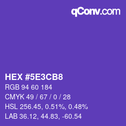 カラーコード: HEX #5E3CB8 | qconv.com