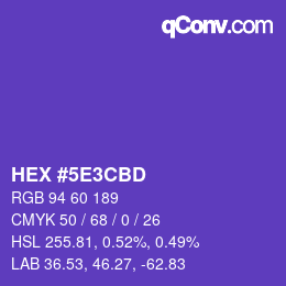 カラーコード: HEX #5E3CBD | qconv.com