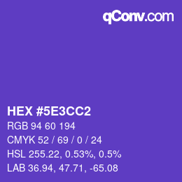 Color code: HEX #5E3CC2 | qconv.com