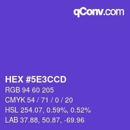颜色代码: HEX #5E3CCD | qconv.com