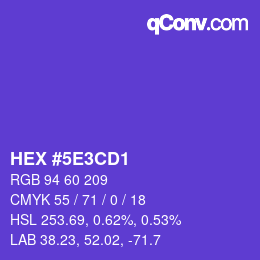Farbcode: HEX #5E3CD1 | qconv.com