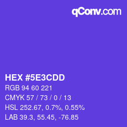 颜色代码: HEX #5E3CDD | qconv.com