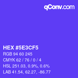 Código de color: HEX #5E3CF5 | qconv.com