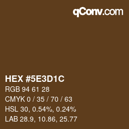 Color code: HEX #5E3D1C | qconv.com