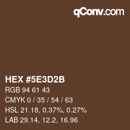 Código de color: HEX #5E3D2B | qconv.com
