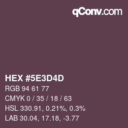 Color code: HEX #5E3D4D | qconv.com