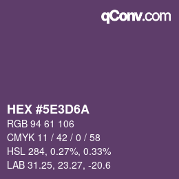 カラーコード: HEX #5E3D6A | qconv.com