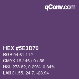 Color code: HEX #5E3D70 | qconv.com