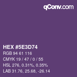 Color code: HEX #5E3D74 | qconv.com