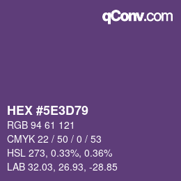Color code: HEX #5E3D79 | qconv.com
