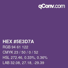 Color code: HEX #5E3D7A | qconv.com