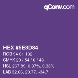 Color code: HEX #5E3D84 | qconv.com