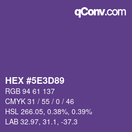 Color code: HEX #5E3D89 | qconv.com