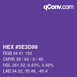 Farbcode: HEX #5E3D99 | qconv.com