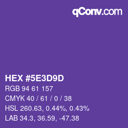 Código de color: HEX #5E3D9D | qconv.com
