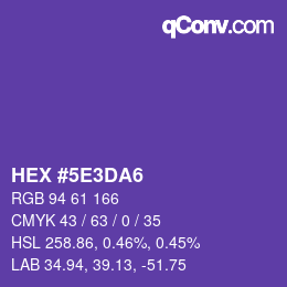 カラーコード: HEX #5E3DA6 | qconv.com