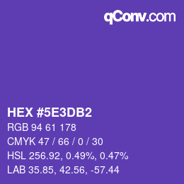 Farbcode: HEX #5E3DB2 | qconv.com