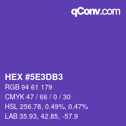 颜色代码: HEX #5E3DB3 | qconv.com