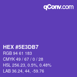 Farbcode: HEX #5E3DB7 | qconv.com