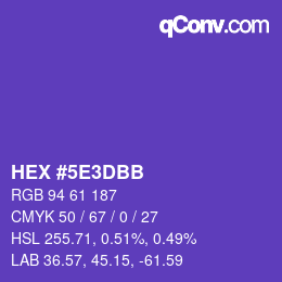 Farbcode: HEX #5E3DBB | qconv.com