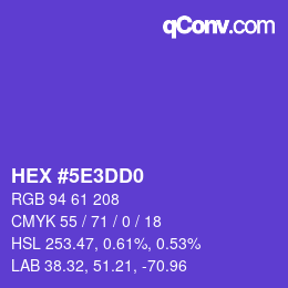 カラーコード: HEX #5E3DD0 | qconv.com