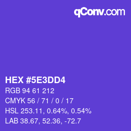 カラーコード: HEX #5E3DD4 | qconv.com