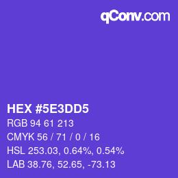 Color code: HEX #5E3DD5 | qconv.com